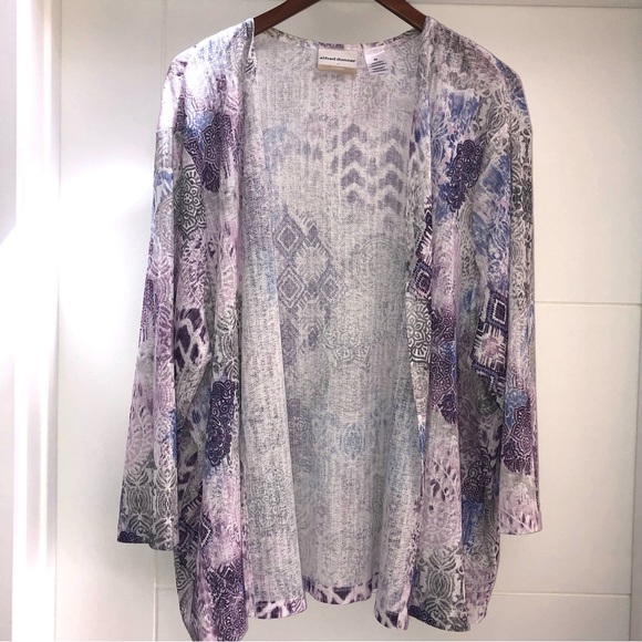 Alfred Dunner Sweaters - Floral print long sleeve Kimono